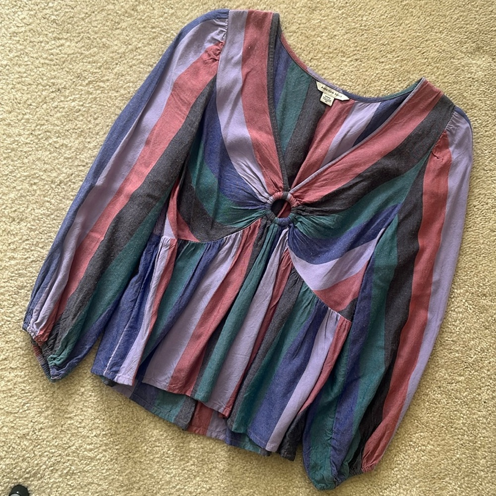 American eagle stripped blouse